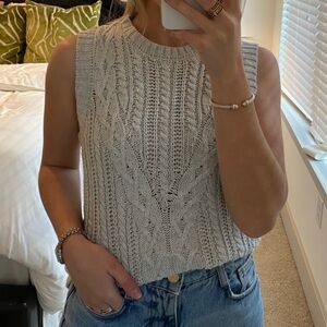 Rachel Zoe Cable Knit Sleeveless Sweater Vest
